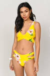 Secret Plunge Yellow Multi Bikini Top