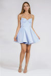 Feel This Glow Sweetheart Satin Mini Dress - Baby Blue