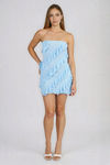 Walk Proud Strapless Bodycon Mini Dress - Baby Blue