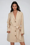 Elite Edge Belted Blazer Mini Dress - Beige