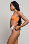 Sunkissed Beige Tan O-Rings Colorblocked Textured Bikini Set
