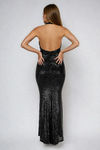 All Time Shine Halter Sequin Maxi Dress - Black