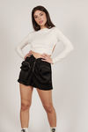 Amelie Black Zip Front Shorts
