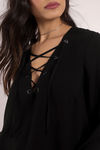 Arya Lace Up Top - Black