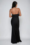 Bad Romance Corset Halter Maxi Dress - Black