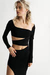 Body On Mine Black Cutout Bodycon Slit Maxi Dress