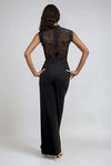 Boss Mode Lace Wide Leg Jumpsuit - Black