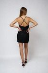 Casual Love Wrap Bow Mini Dress - Black