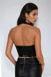 Dangerous Curves Pleather Corset Top - Black