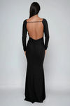Dark Desire Glitter Open Back Maxi Dress - Black