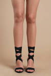 Evelyn Black Wrap Heels