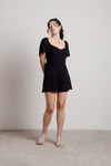 Every Now And Then Black Flowy Romper