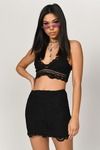 For Granted Black Lace Mini Skirt