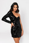Fran Black Asymmetrical Bodycon