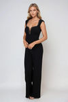 Gilded Charm Chain Jumpsuit - Black