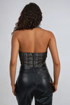 Glam Aura Tweed Corset Top - Black