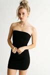 Glamorous Night Black Strapless Bow Bodycon Mini Dress