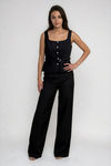 Iconic Aura Belted Vest Top - Black