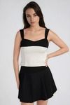 Modern Edge Two-Tone Tank Top - Black/Ivory