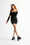Kimberley Black Underbust Bodycon Mini Dress
