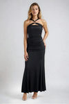 Midnight Spell Criss Cross Ring Detail Maxi Dress - Black