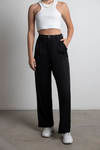 Nostalgia Blues Black Pleated Wide Leg Trouser Pants