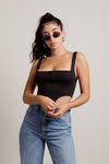Out Of The Way Black Side Cut Out Front Zipper Crop Top