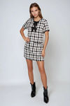 Paris Charm Tweed Bow Mini Dress - Black