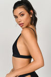 Power of Love Triangle Cutout Bikini Top - Black