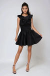 Pretty Girls Ruffle Flare Mini Dress - Black