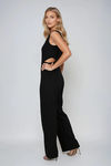 Regal Edge Tweed Jumpsuit - Black