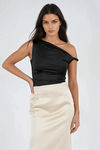 Softly Yours One Shoulder Top - Black