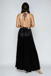 Starlit Skin Metallic Open Back Maxi Dress - Black