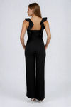 Step Into Glow Ruffled Jumpsuit - Black