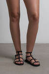 Suzi Black Studded Faux Leather Sandals