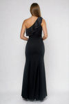 Sway in Style Ruffled One Shoulder Maxi Dress - Black