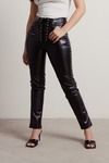 Sylis Black Lace-Up Faux Leather Pants
