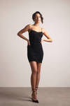 Take You Back Black Glitter Ruched Bodycon Mini Dress