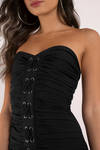 Talk About It Black Ruched Bodycon Dress