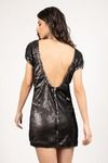 The Light Is Coming Black Sequin Shift Dress 