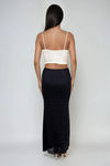 Velour Charm Lace Maxi Skirt - Black