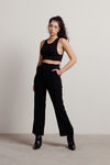 Very Busy Black High Waist Seamed Trousers