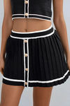 Turn Heads Sweater Mini Skirt Set - Black/White