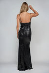 Wild Flame High Slit Sequin Maxi Dress - Black