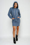 Chill Mode Hooded Knit Mini Dress - Blue