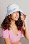 Psyche Blue Pink Tie-Dye Fluffy Bucket Hat