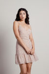 Make You Feel Blush Floral Ruched Mini Dress