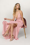 Opposites Attract Blush Lace Maxi Dress