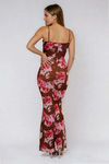 Soft Sunshine Floral Back Slit Maxi Dress - Brown