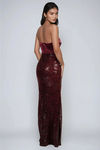 Glam Attack Satin Bow Maxi Dress - Burgundy